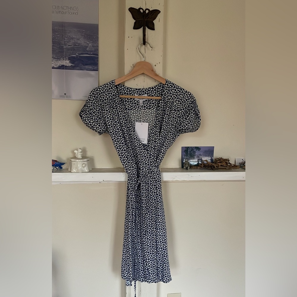 And Other Stories Blue and White Wrap Dress